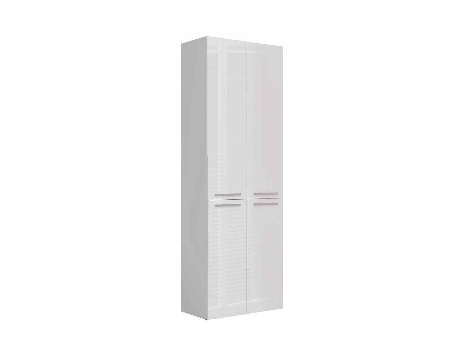 Armadio bagno 60x174 cm cesti portabiancheria bianco lucido ABT3