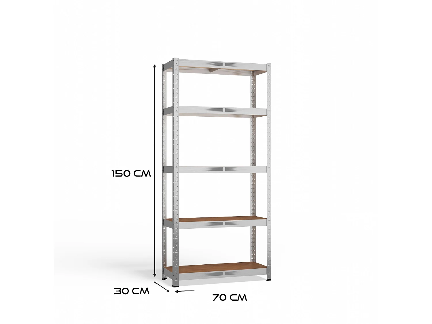 Scaffale in metallo piccolo 70x150x30 cm SFT8