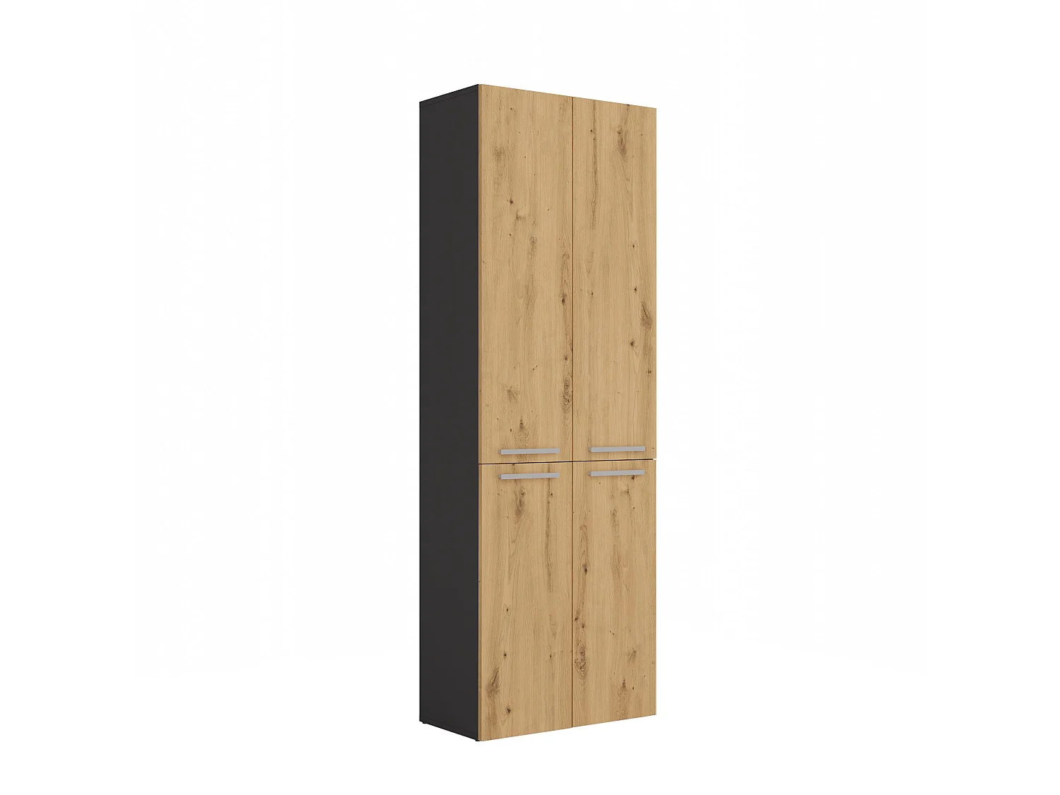 Armadio bagno 60x174 cm cesti portabiancheria rovere/antracite ABT3