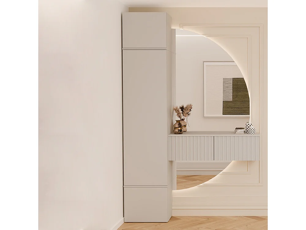 Armadio guardaroba 50x238 cm per ingresso beige cashmere MIT16