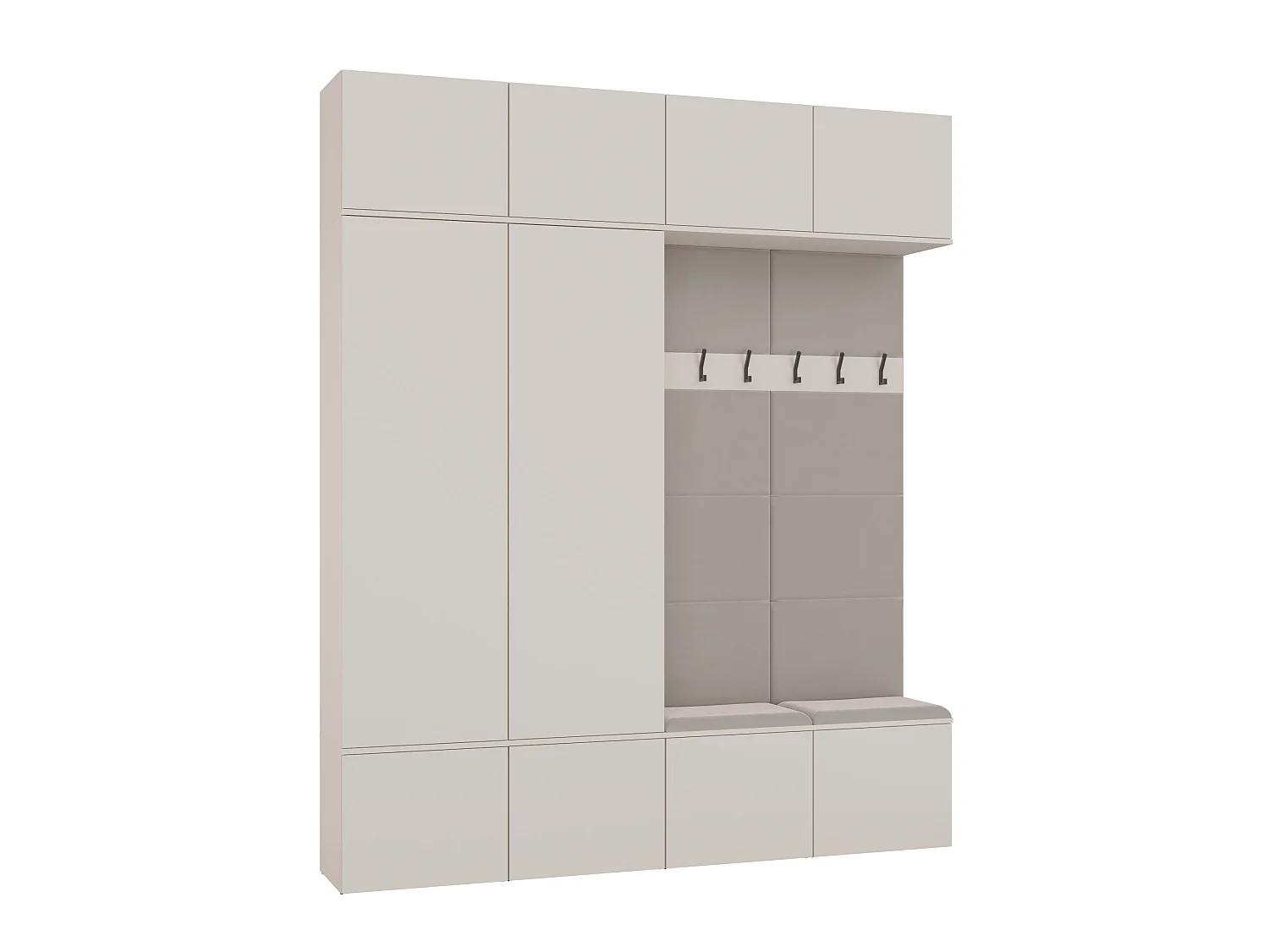 Mobile ingresso 200x238 cm con guardaroba e scarpiera beige cashmere MIT12