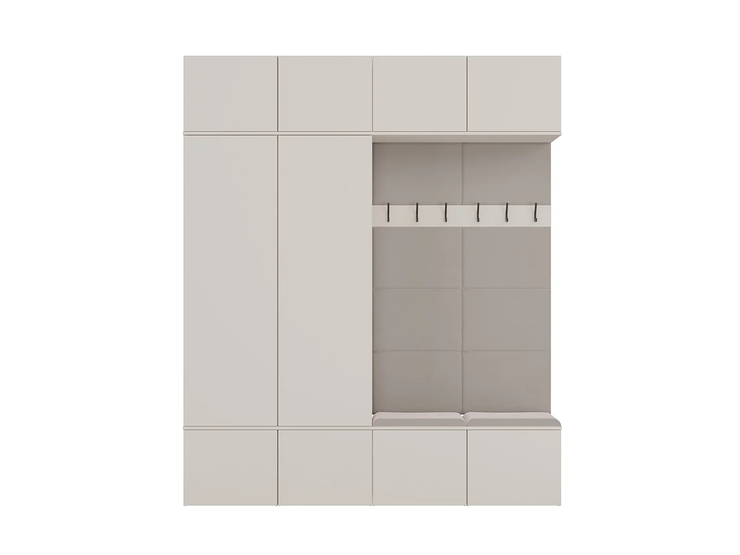 Mobile ingresso 200x238 cm con guardaroba e scarpiera beige cashmere MIT12