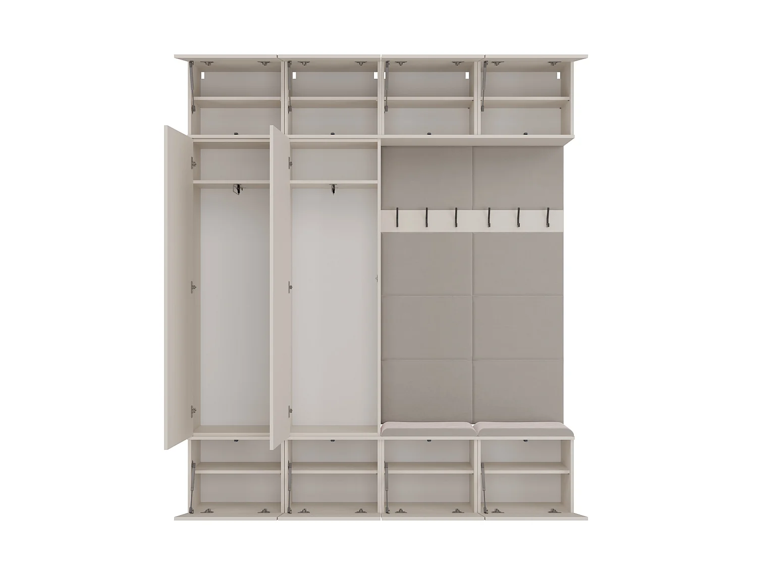 Mobile ingresso 200x238 cm con guardaroba e scarpiera beige cashmere MIT12