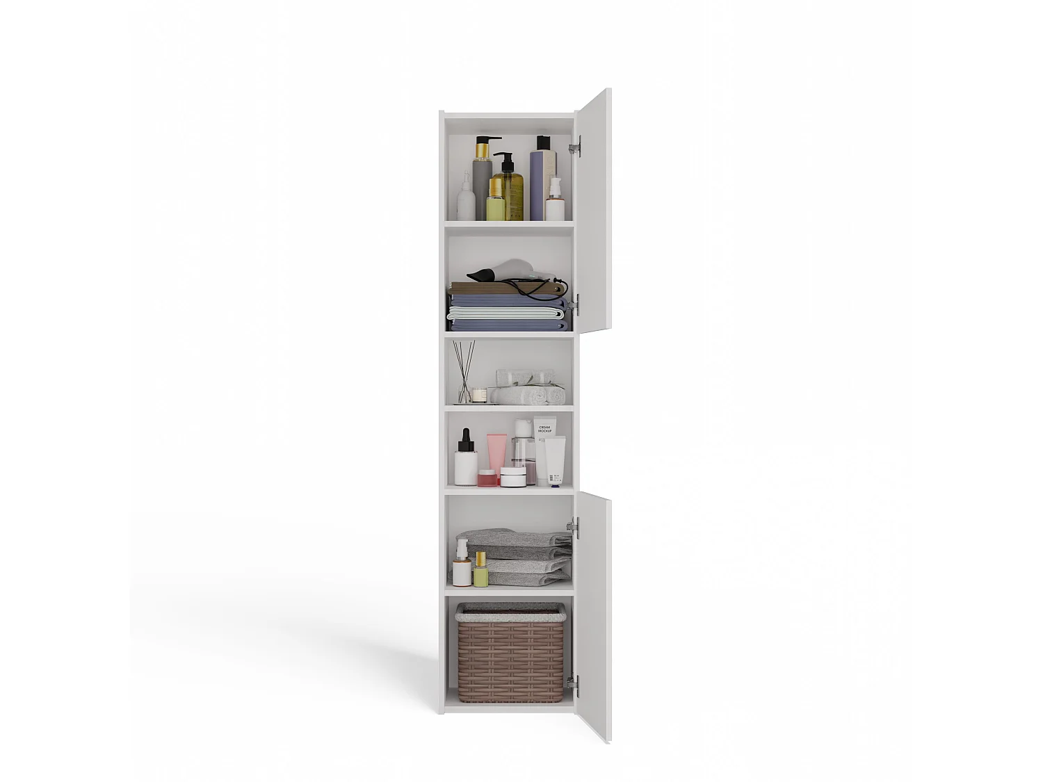 Colonna bagno 40x170 cm con vani a giorno bianco CBT8