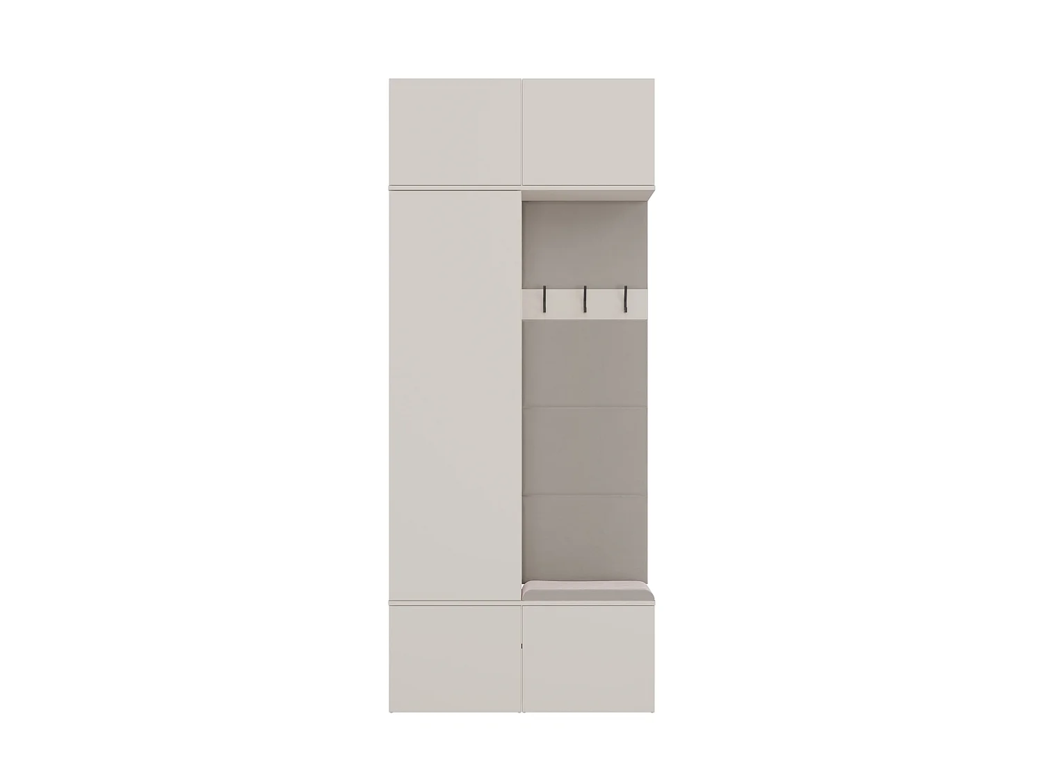 Mobile ingresso guardarobe 100x238 con appendiabiti beige cashmere MIT15