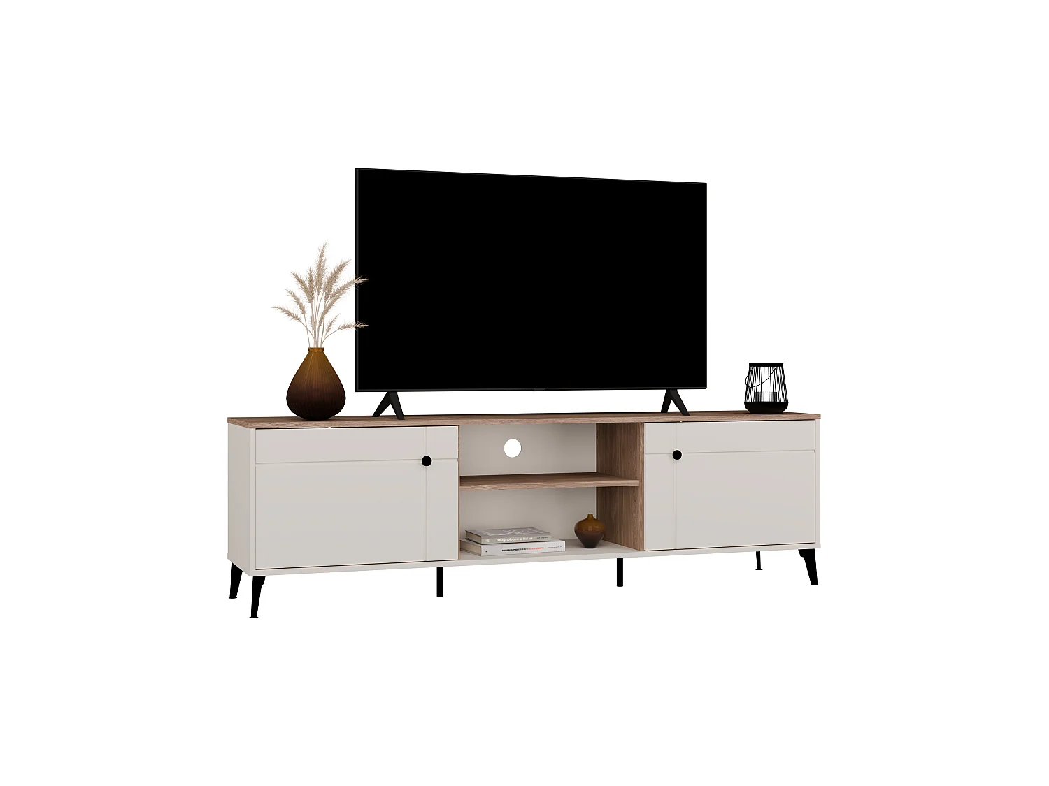 Mobile tv grande 183,5 cm con ante cashmere e rovere PTVT5