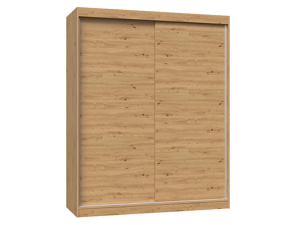 Armadio con ante scorrevoli 160x200 cm per camera da letto rovere AT6