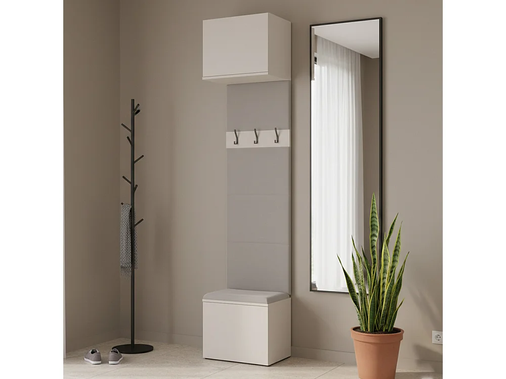 Appendiabiti ingresso 50x238 cm con scarpiera beige cashmere MIT17