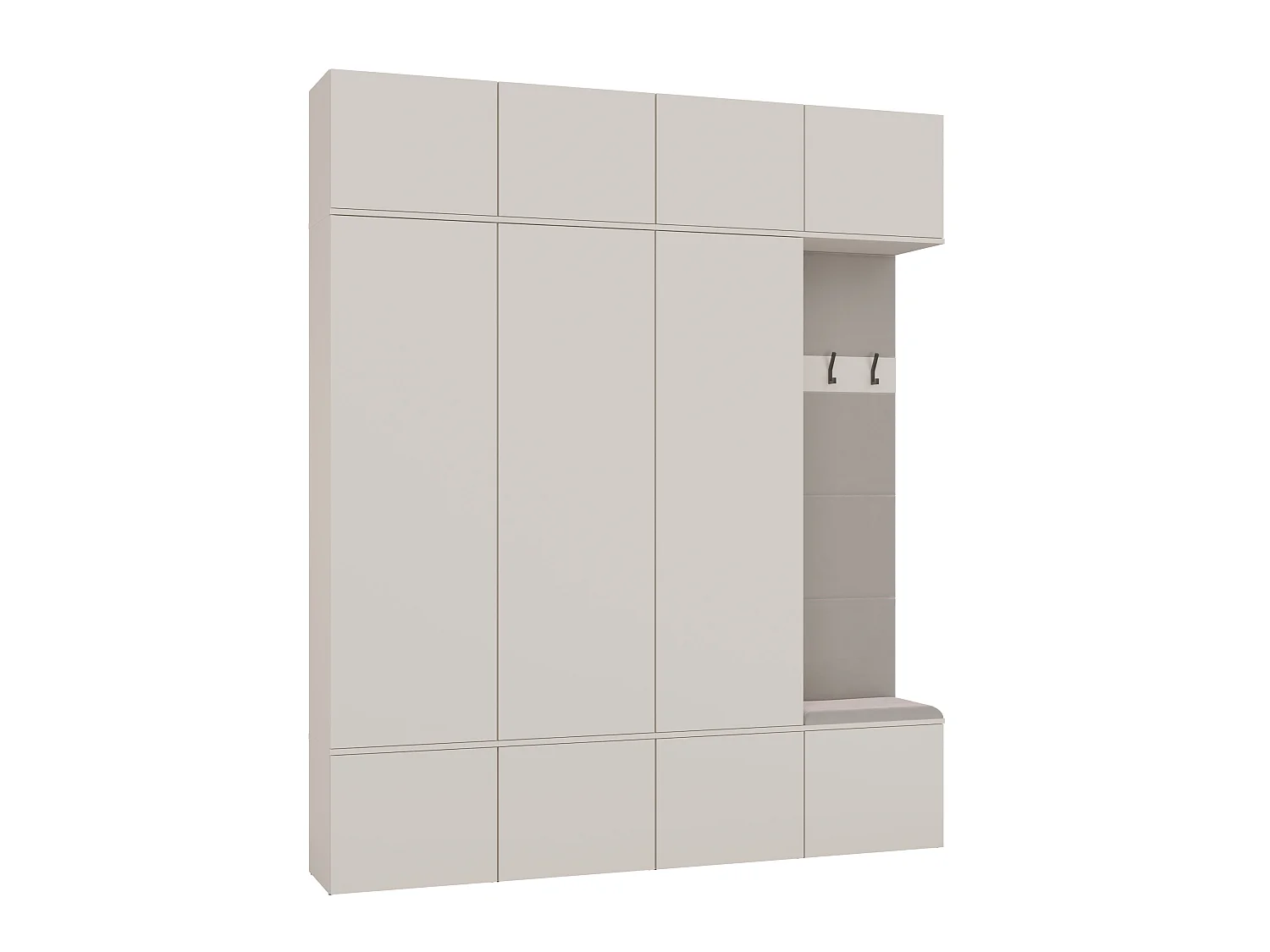 Mobile ingresso guardaroba 200x238 con panca beige cashmere MIT13