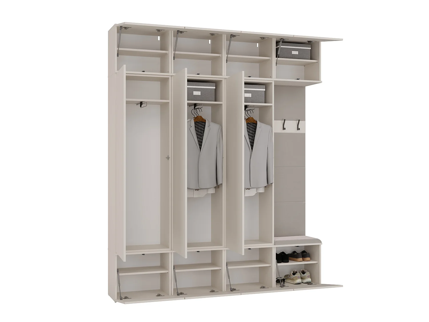 Mobile ingresso guardaroba 200x238 con panca beige cashmere MIT13