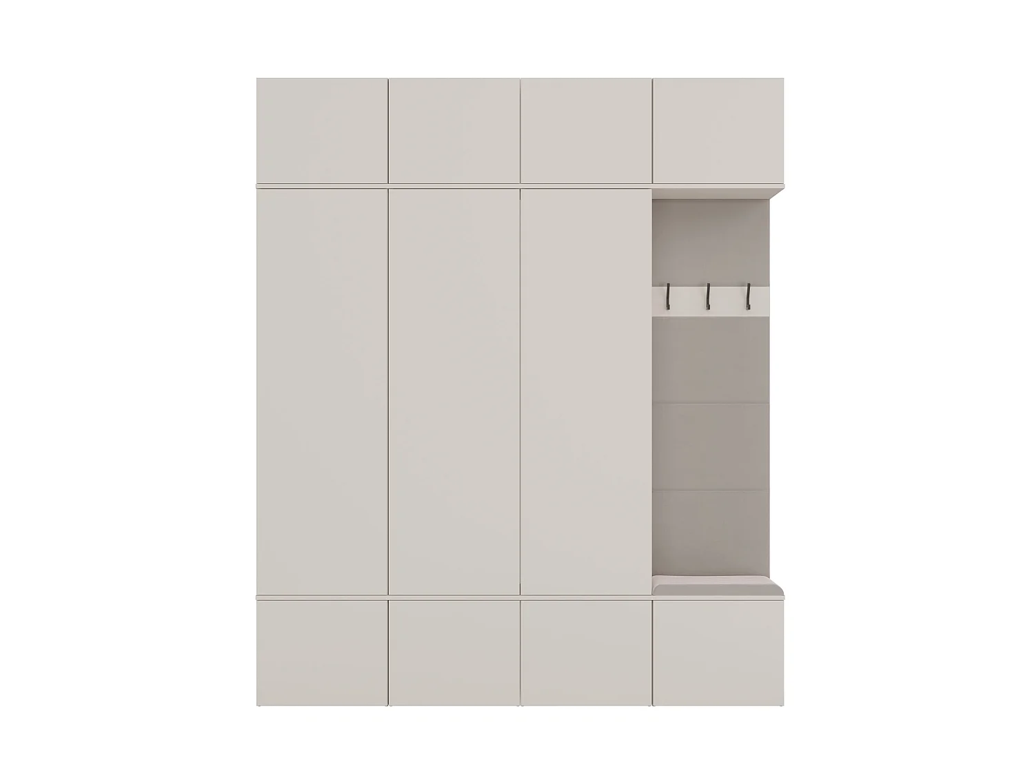 Mobile ingresso guardaroba 200x238 con panca beige cashmere MIT13