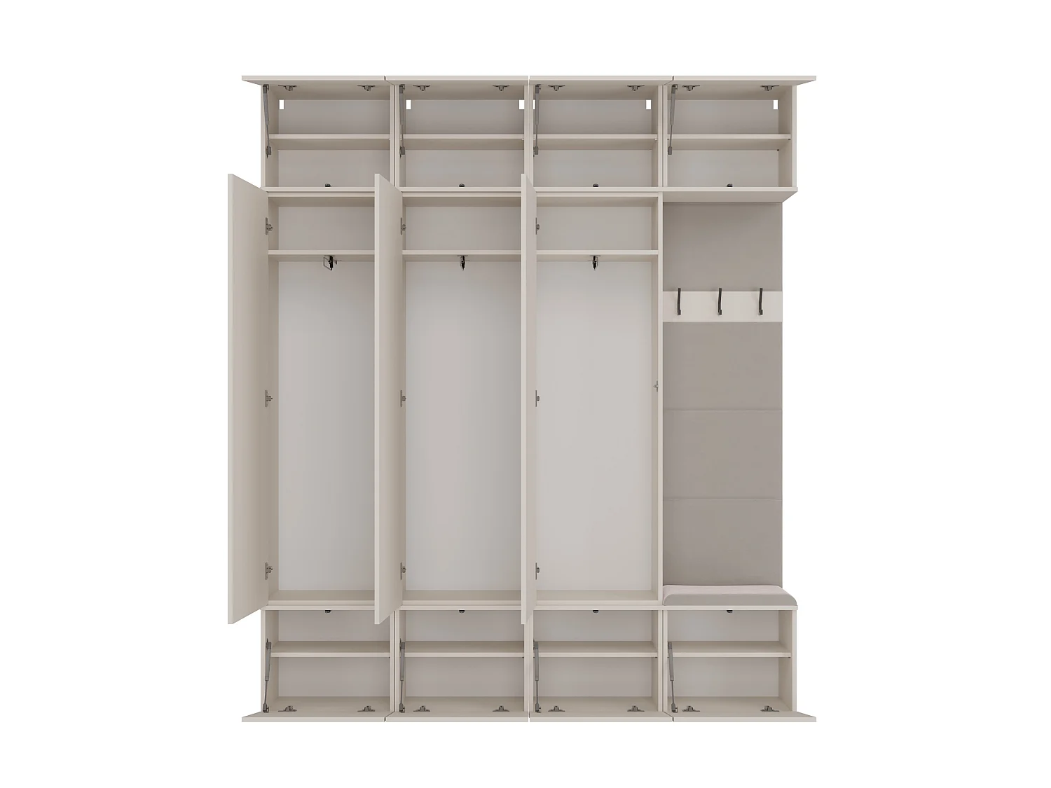 Mobile ingresso guardaroba 200x238 con panca beige cashmere MIT13