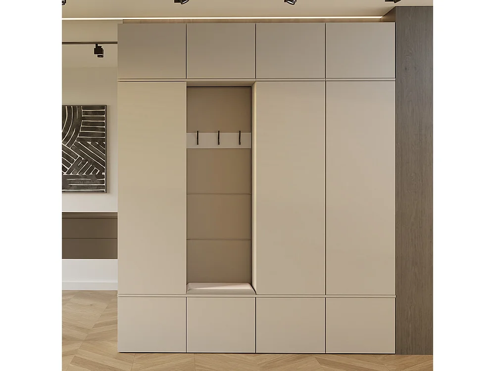 Mobile ingresso guardaroba 200x238 con panca beige cashmere MIT13
