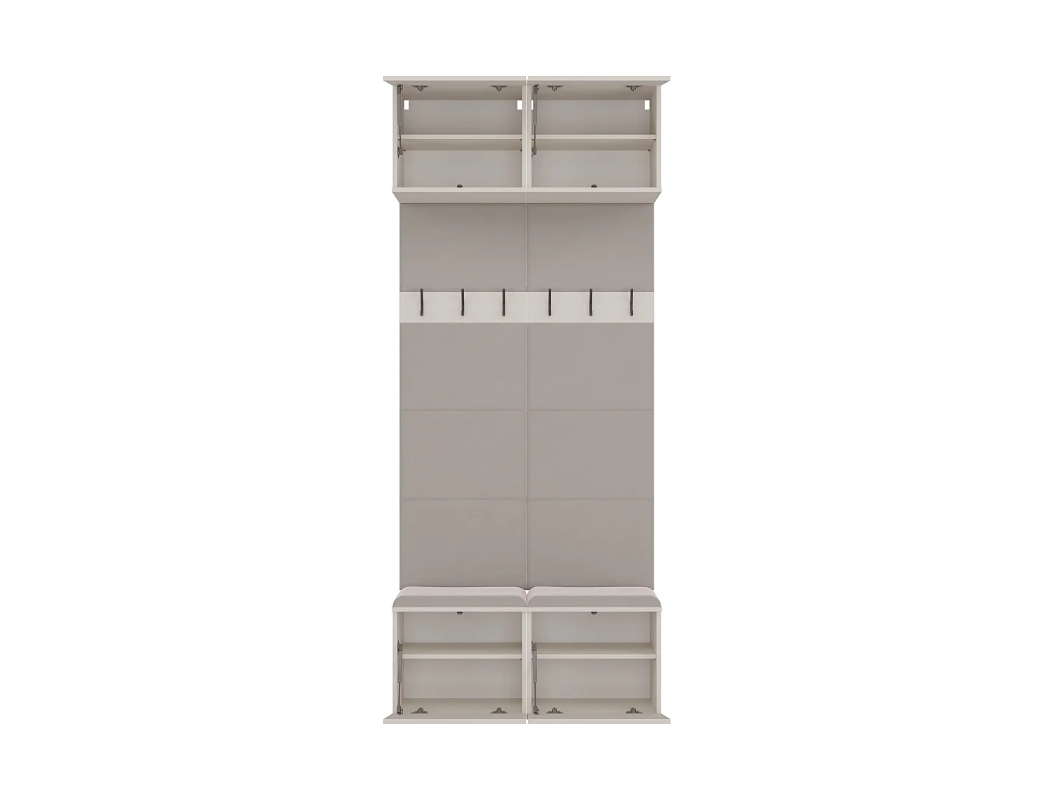 Mobile ingresso appendiabiti 100x238 con panca beige cashmere MIT14