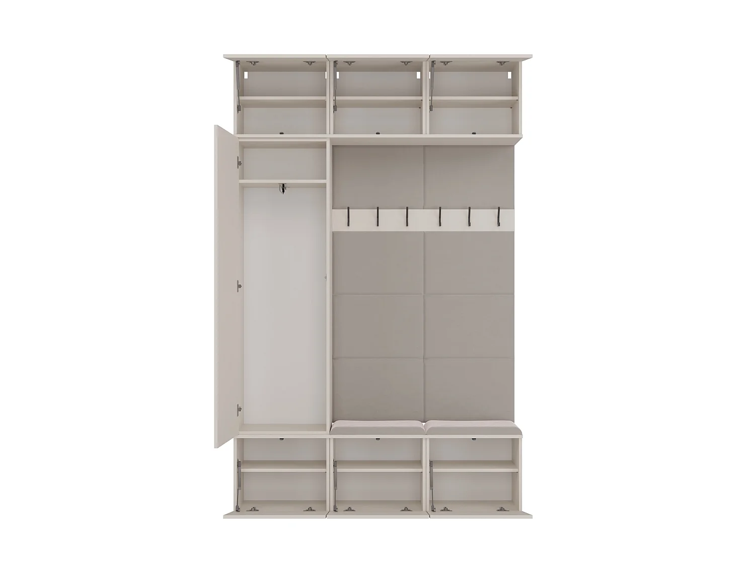 Mobile ingresso moderno 150x238 con scarpiera beige cashmere MIT10