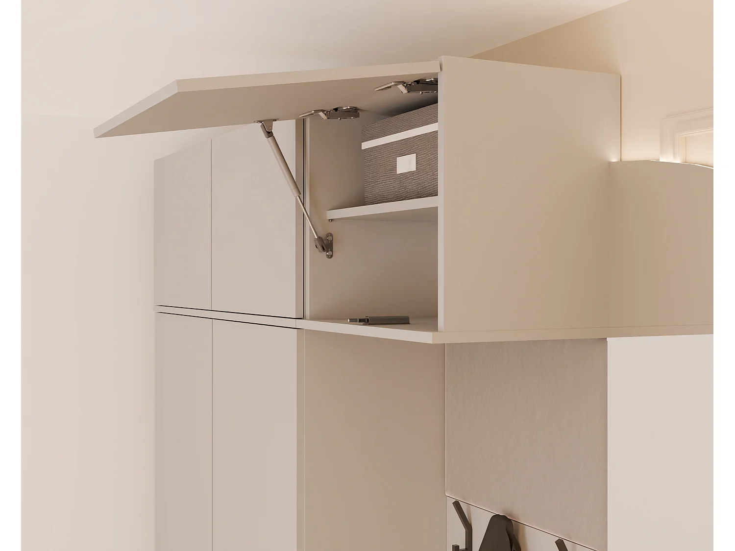 Mobile ingresso moderno 150x238 con scarpiera beige cashmere MIT10