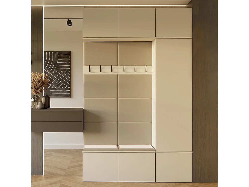 Mobile ingresso moderno 150x238 con scarpiera beige cashmere MIT10