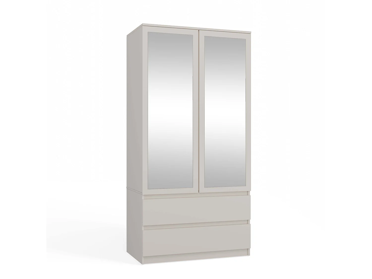 Armadio 90x180 cm con specchio beige AT11