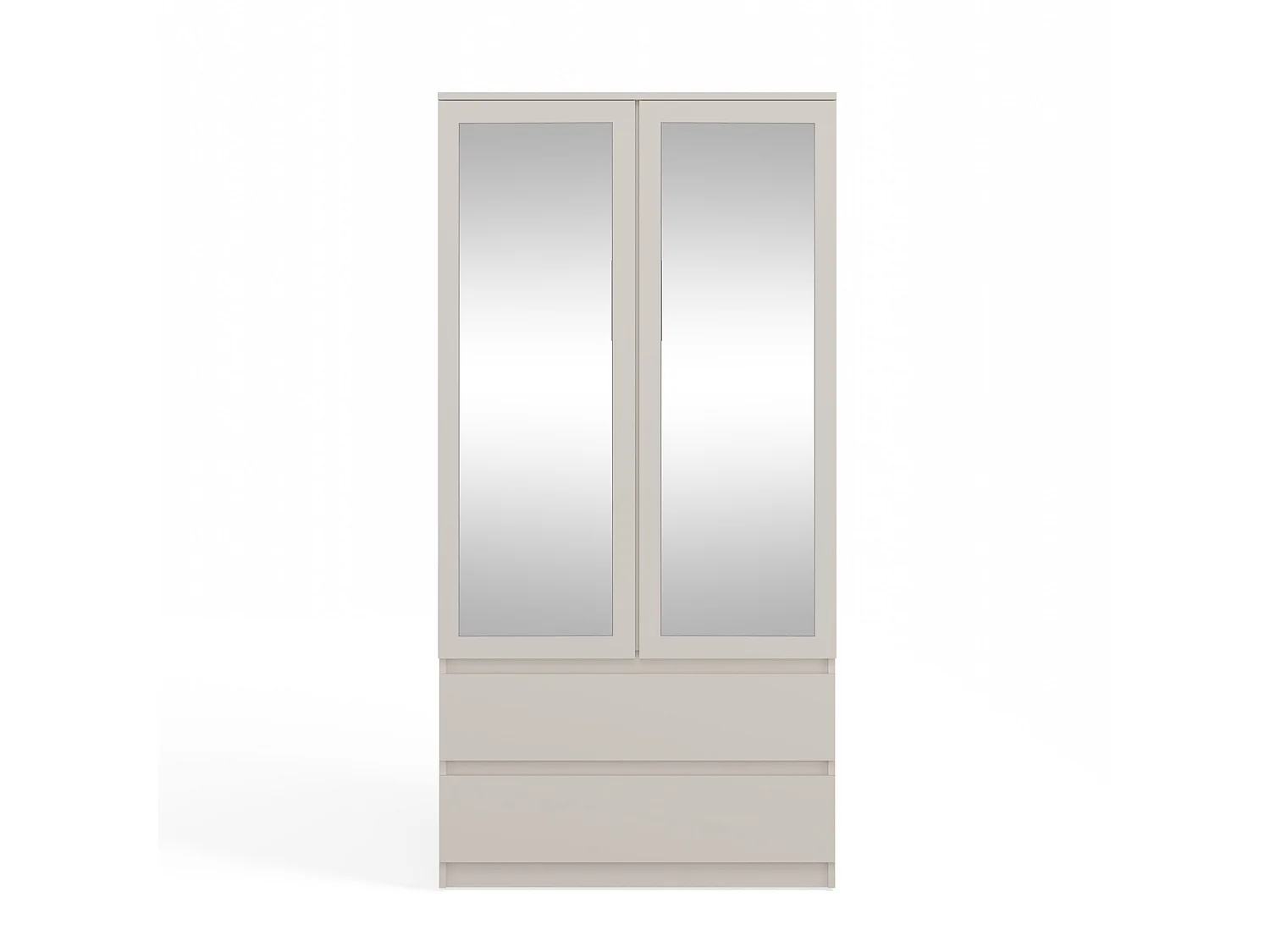 Armadio 90x180 cm con specchio beige AT11