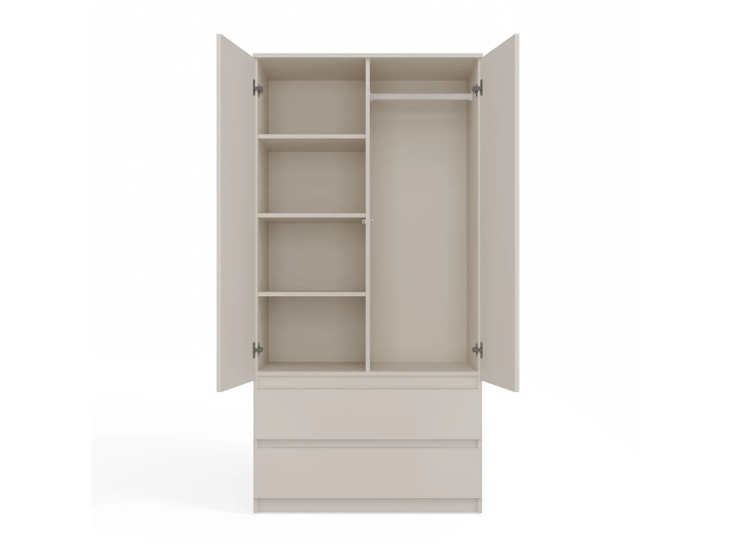 Armadio 90x180 cm con specchio beige AT11