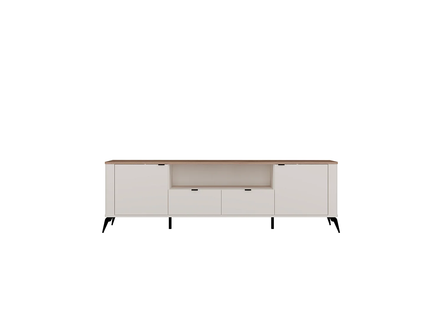 Mobile tv 186 cm con ante e cassetti cashmere e rovere PTVT3