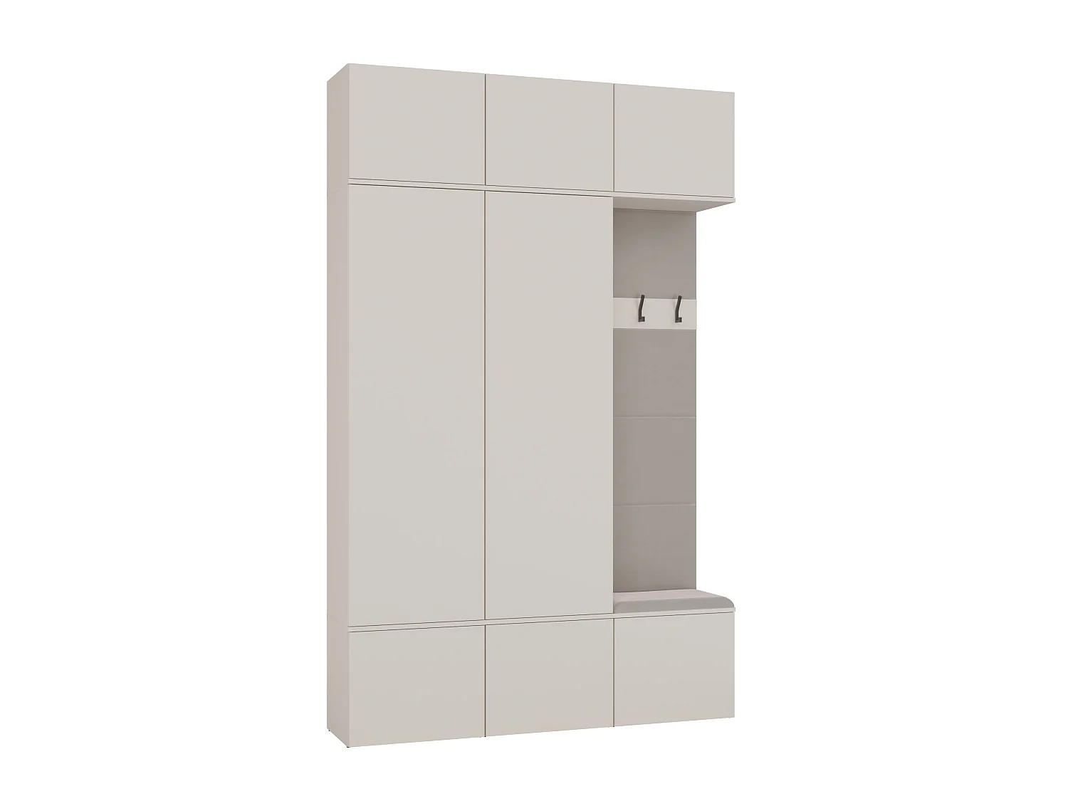 Mobile ingresso moderno 150x238 con guardaroba beige cashmere MIT11