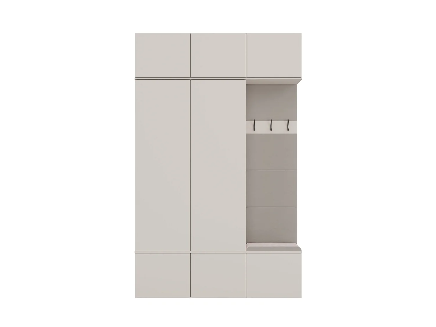 Mobile ingresso moderno 150x238 con guardaroba beige cashmere MIT11