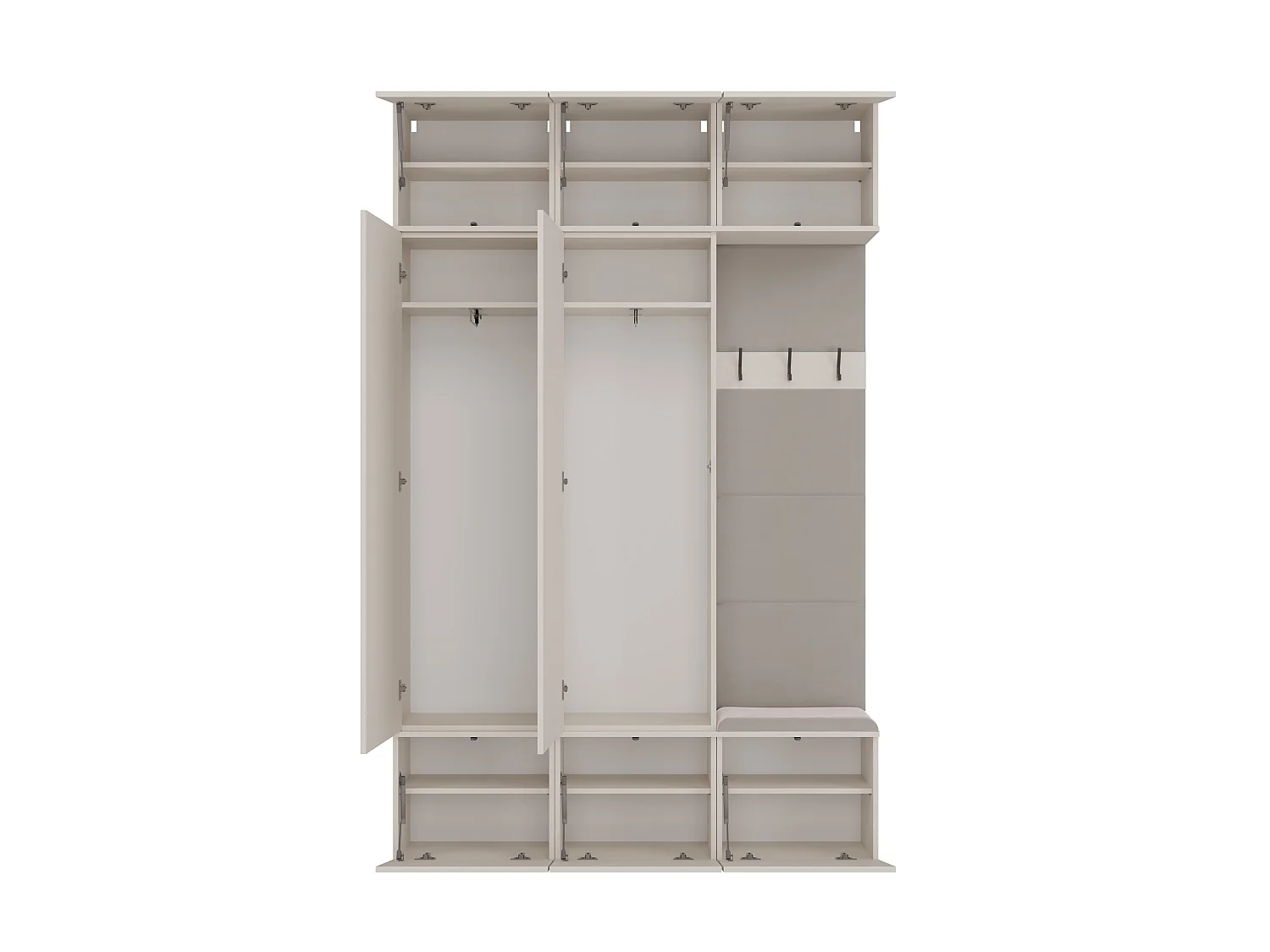 Mobile ingresso moderno 150x238 con guardaroba beige cashmere MIT11