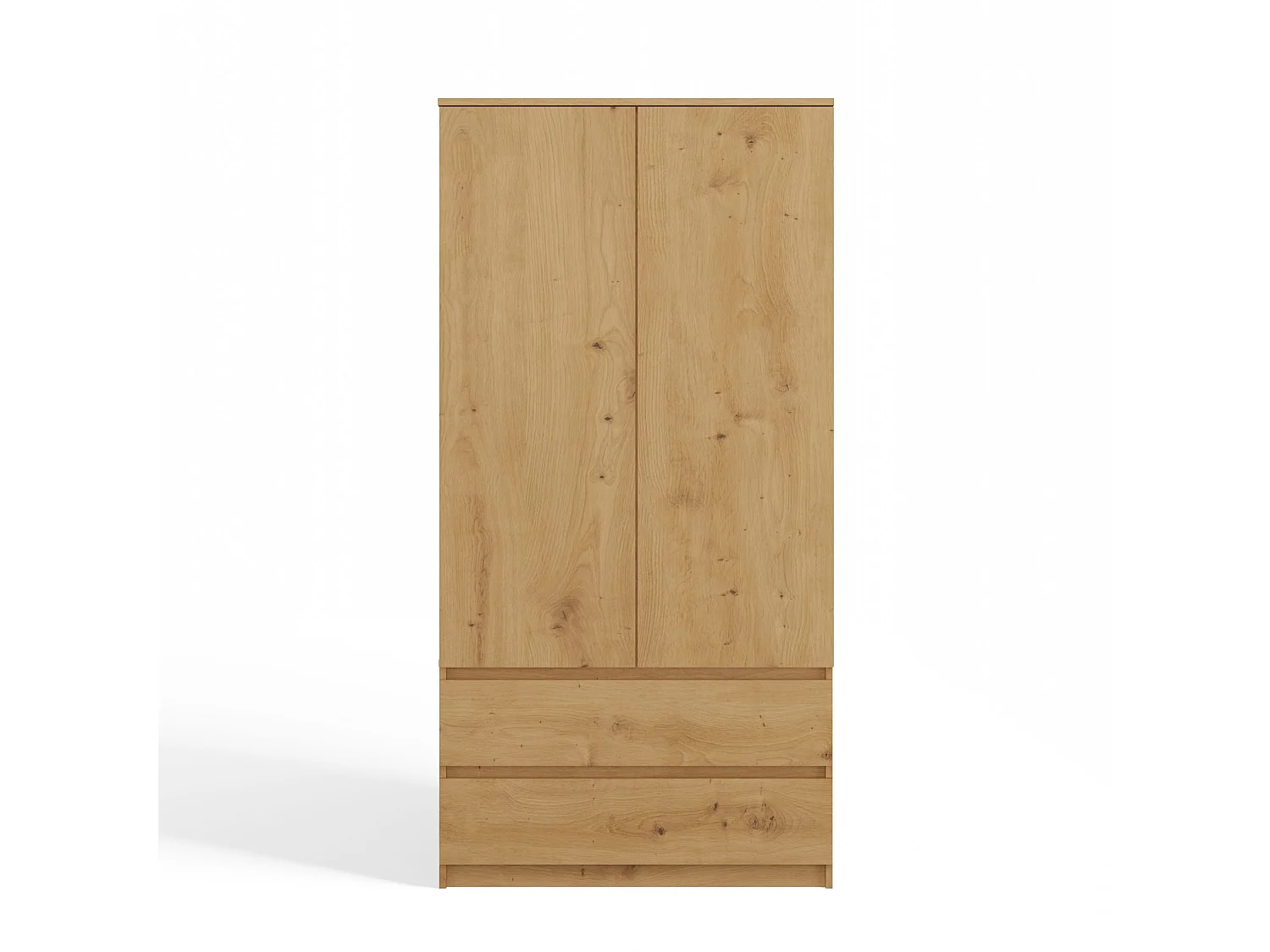 Armadio a 2 ante 90x180 cm con cassetti rovere AT10
