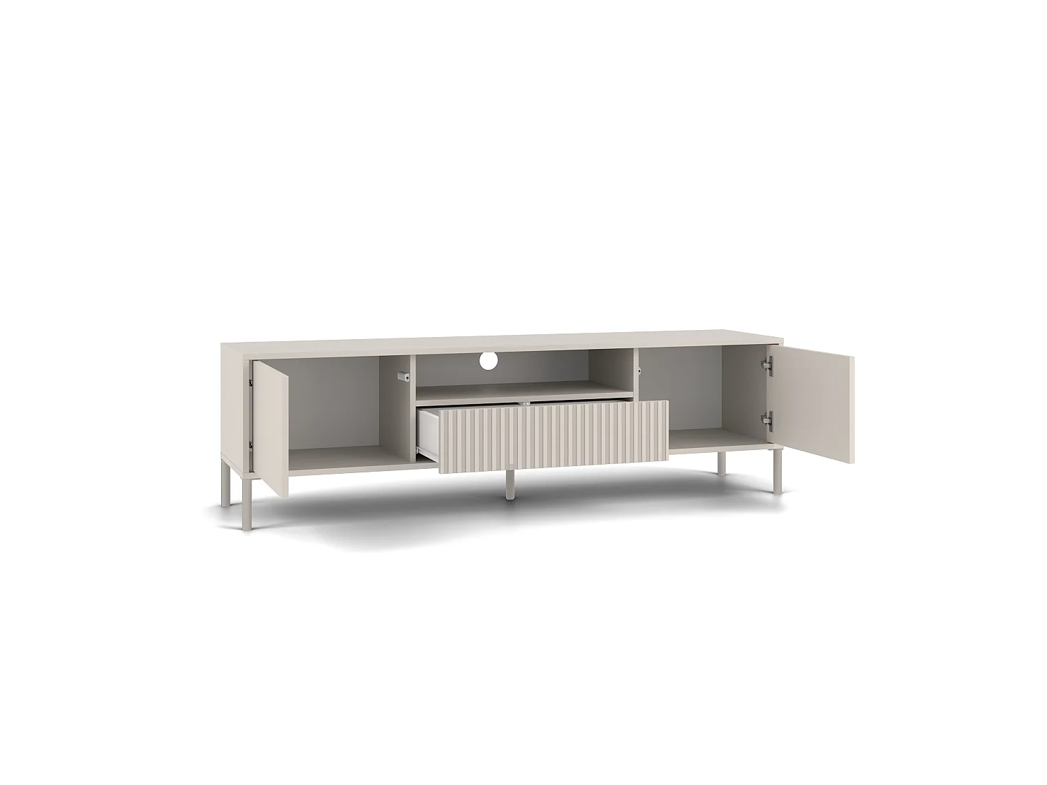 Mobile tv minimal 164 cm con ante e cassetto cashmere PTVT4