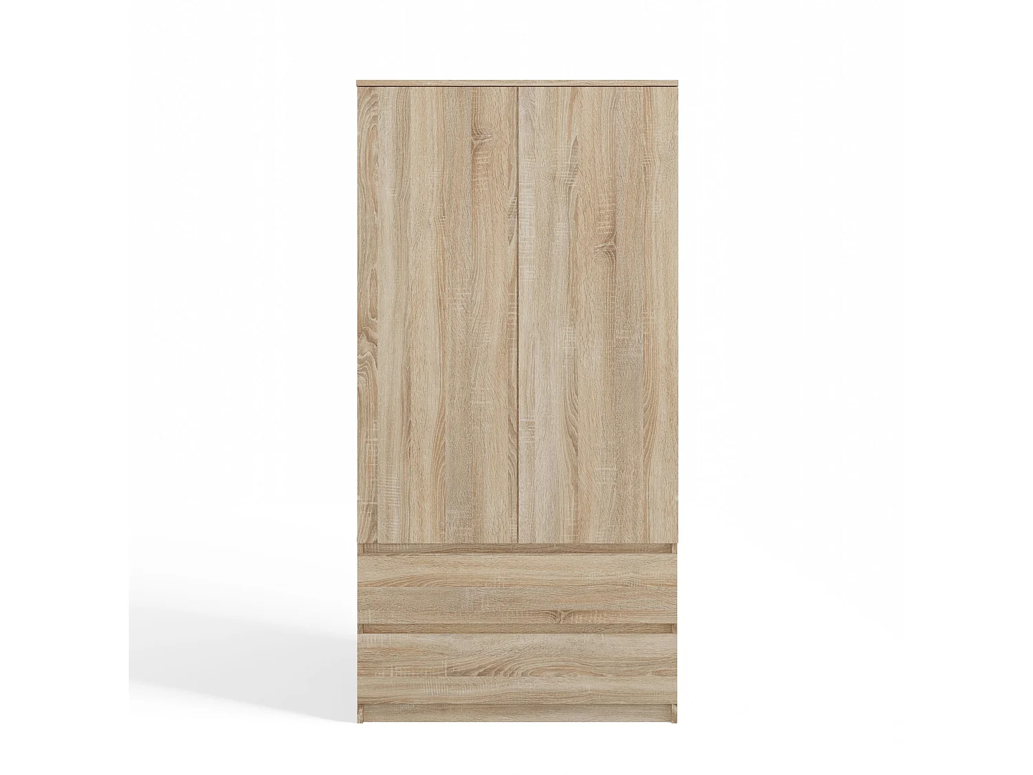 Armadio a 2 ante 90x180 cm con cassetti rovere chiaro AT10