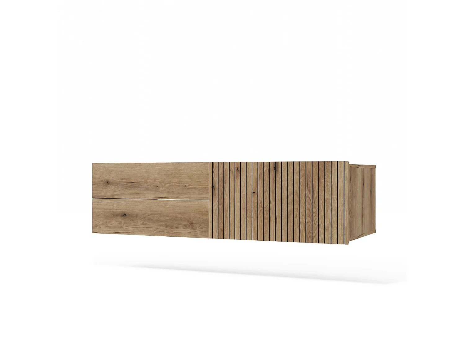 Mobile bagno sospeso 140 cm con anta a ribalta rovere antico MLBT3