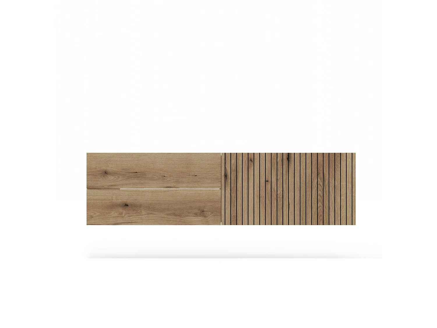 Mobile bagno sospeso 140 cm con anta a ribalta rovere antico MLBT3