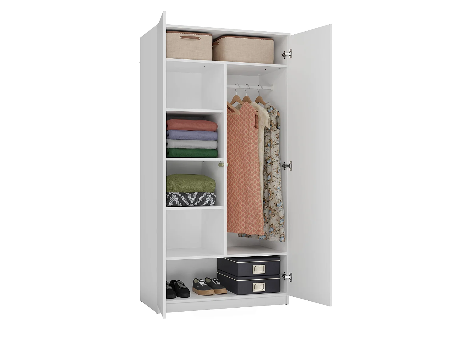 Armadio 2 ante 90x180 cm bianco AT9