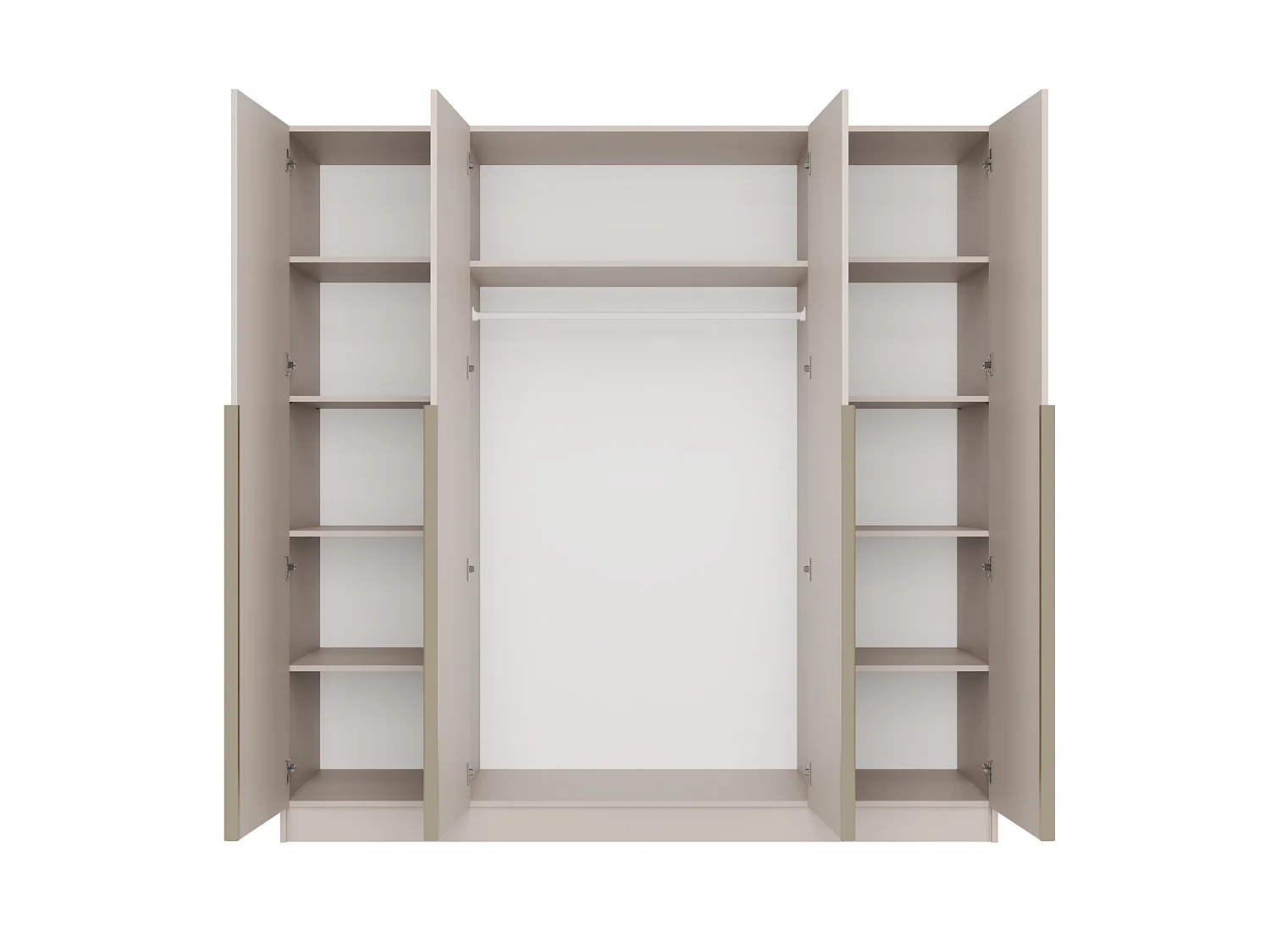 Armadio 4 ante 200x200 cm design elegante beige AT18
