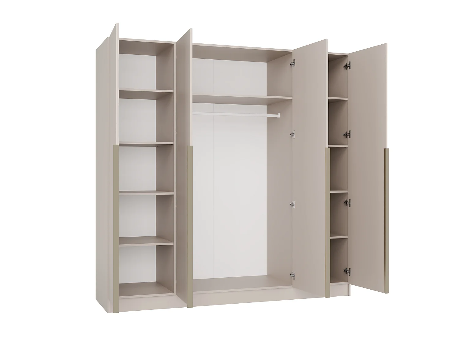 Armadio 4 ante 200x200 cm design elegante beige AT18