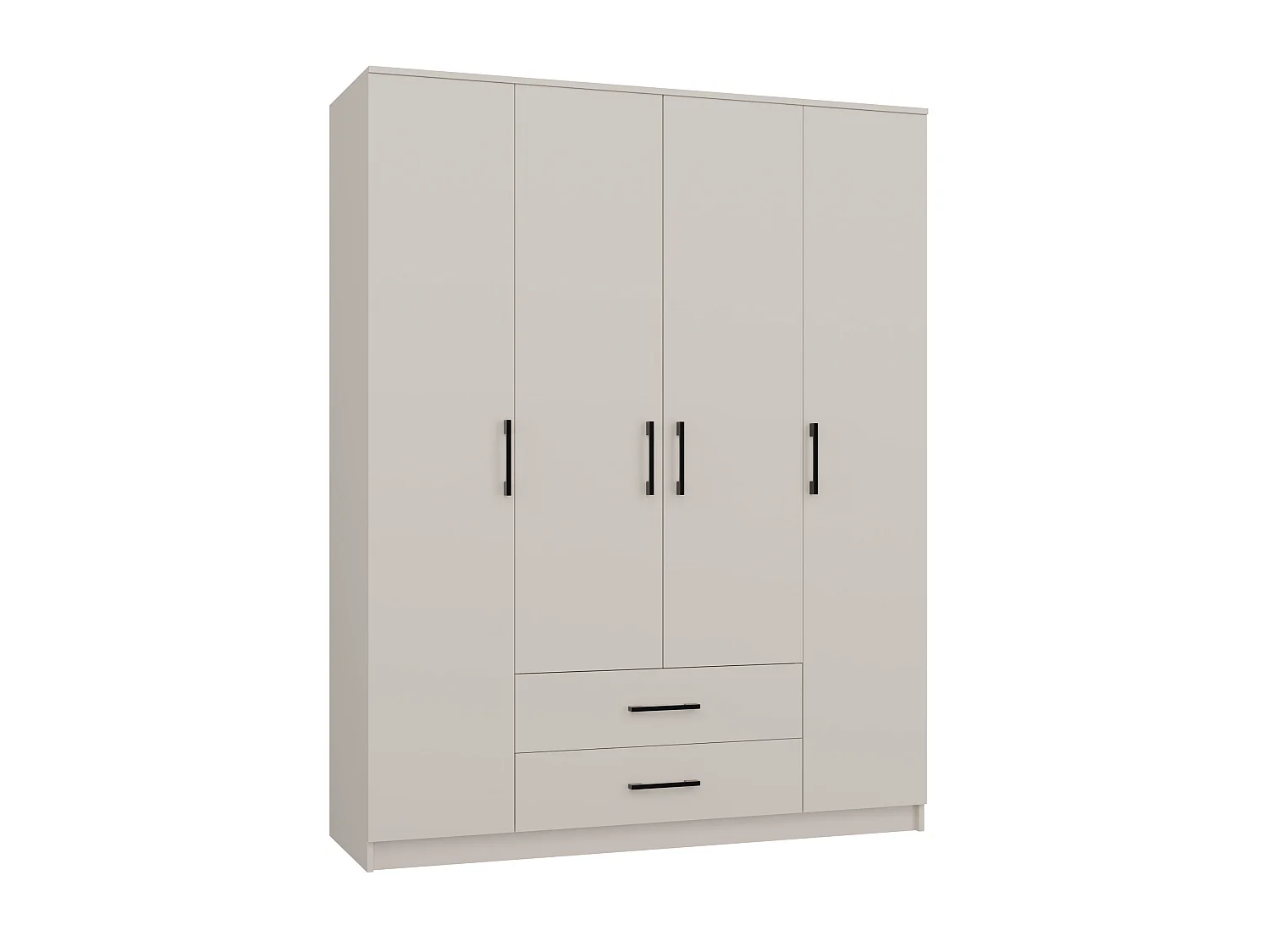 Armadio 4 ante 160x205 cm cassetti beige AT14
