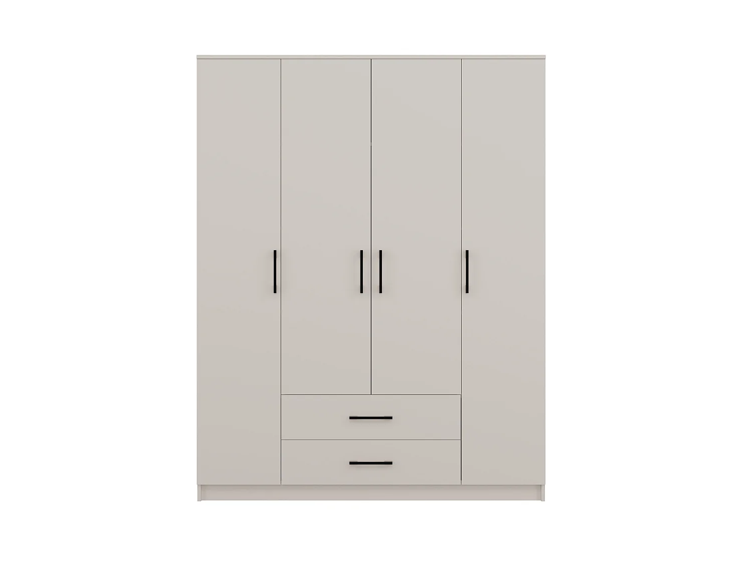 Armadio 4 ante 160x205 cm cassetti beige AT14