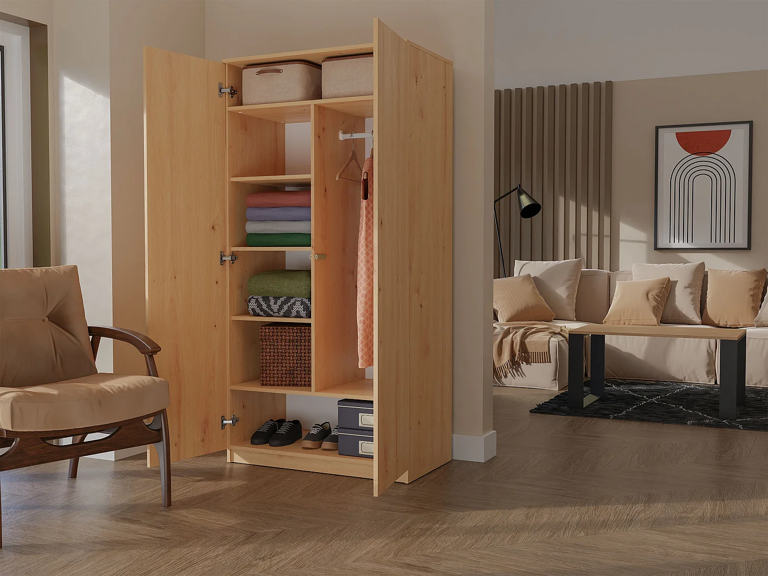 Armadio 2 ante 90x180 cm rovere AT9