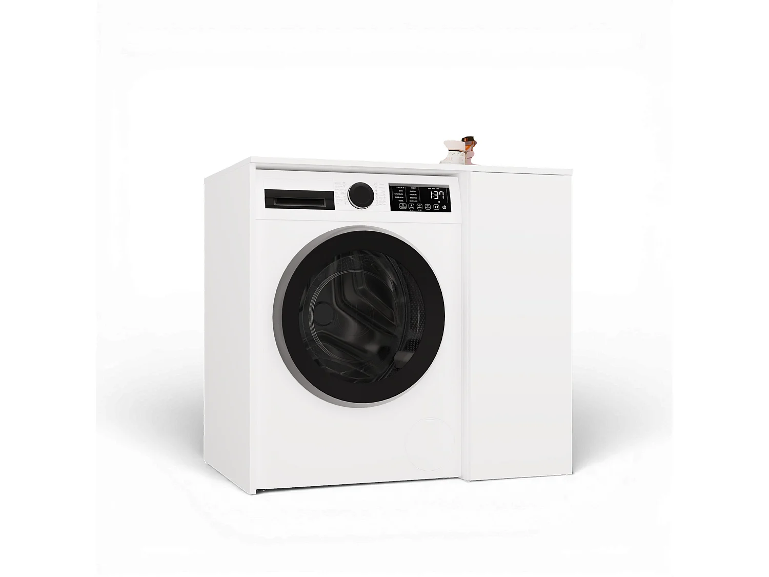 Mobiletto per lavatrice moderno 64x88,5 cm bianco opaco MLT7