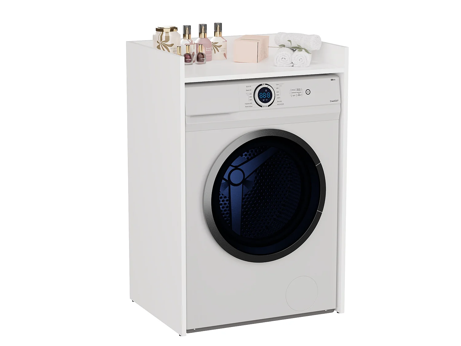 Mobile lavatrice 64x97,5 cm con ripiano bianco opaco MLT1