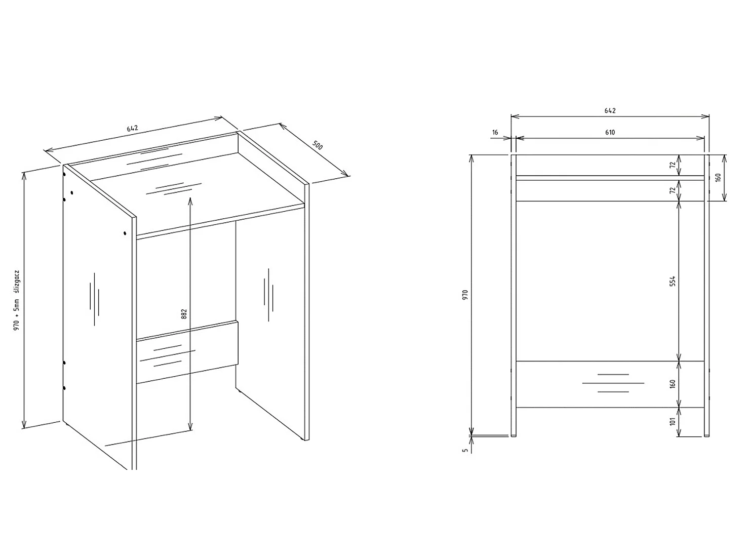 Mobile lavatrice 64x97,5 cm con ripiano bianco opaco MLT1
