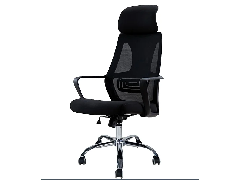 Sedia da ufficio con supporto lombare nera ST5
