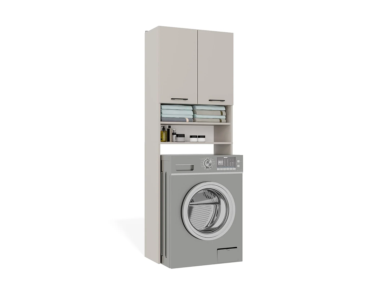 Mobile lavatrice 64x180 cm con mensole beige MLT5