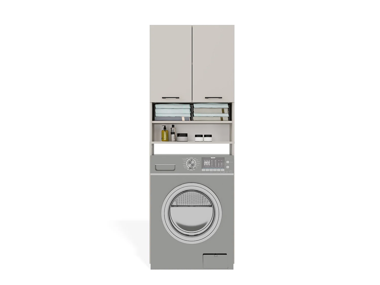 Mobile lavatrice 64x180 cm con mensole beige MLT5