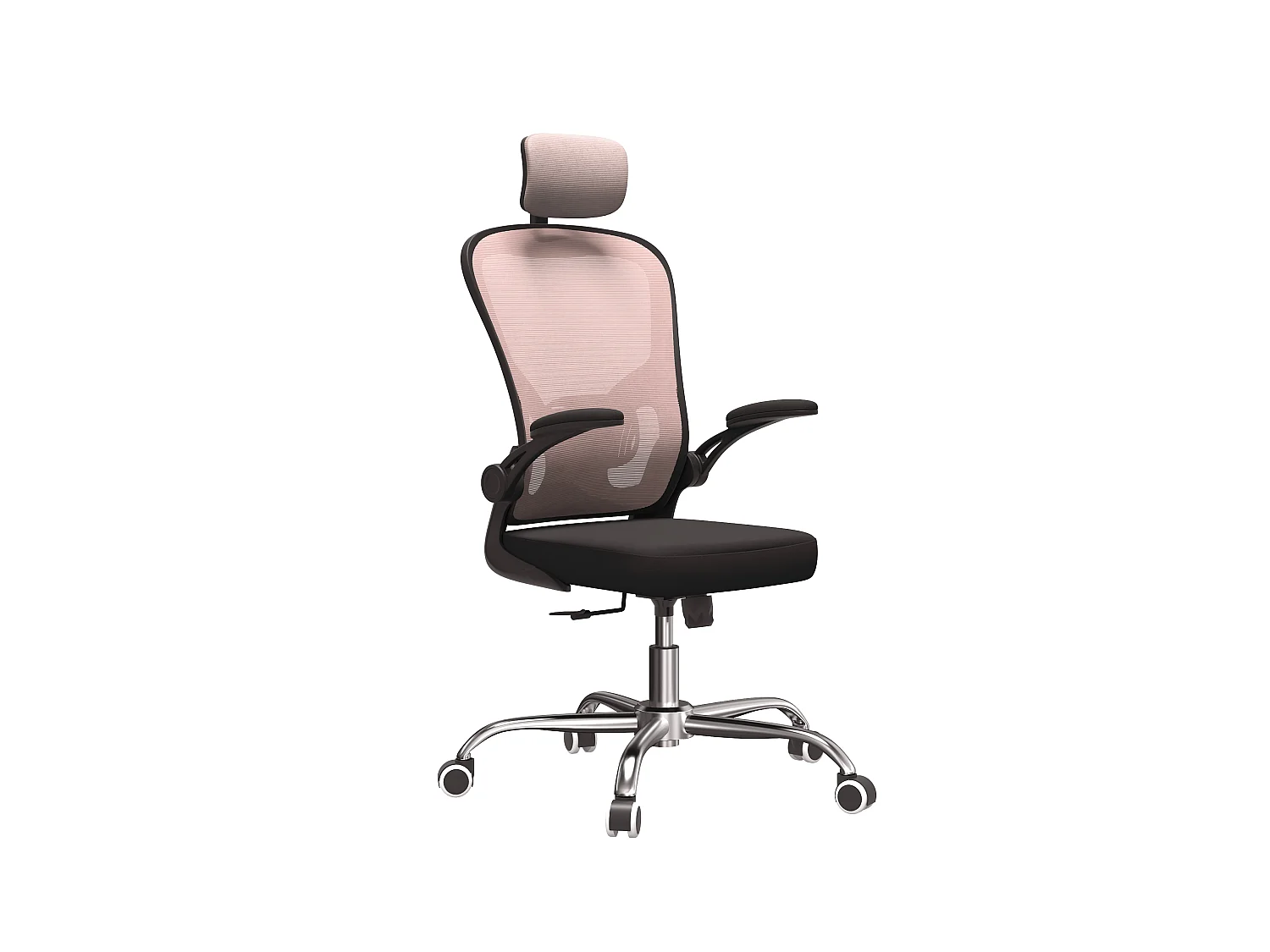 Sedia da ufficio ergonomica con supporto lombare rosa ST1