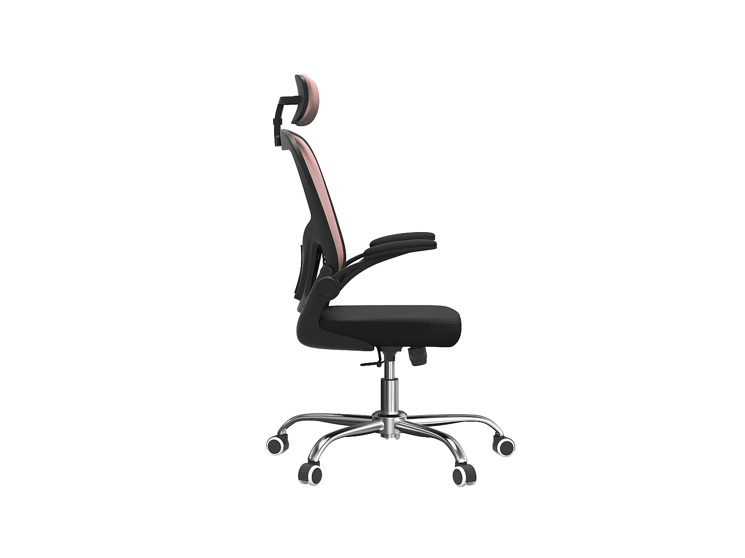 Sedia da ufficio ergonomica con supporto lombare rosa ST1