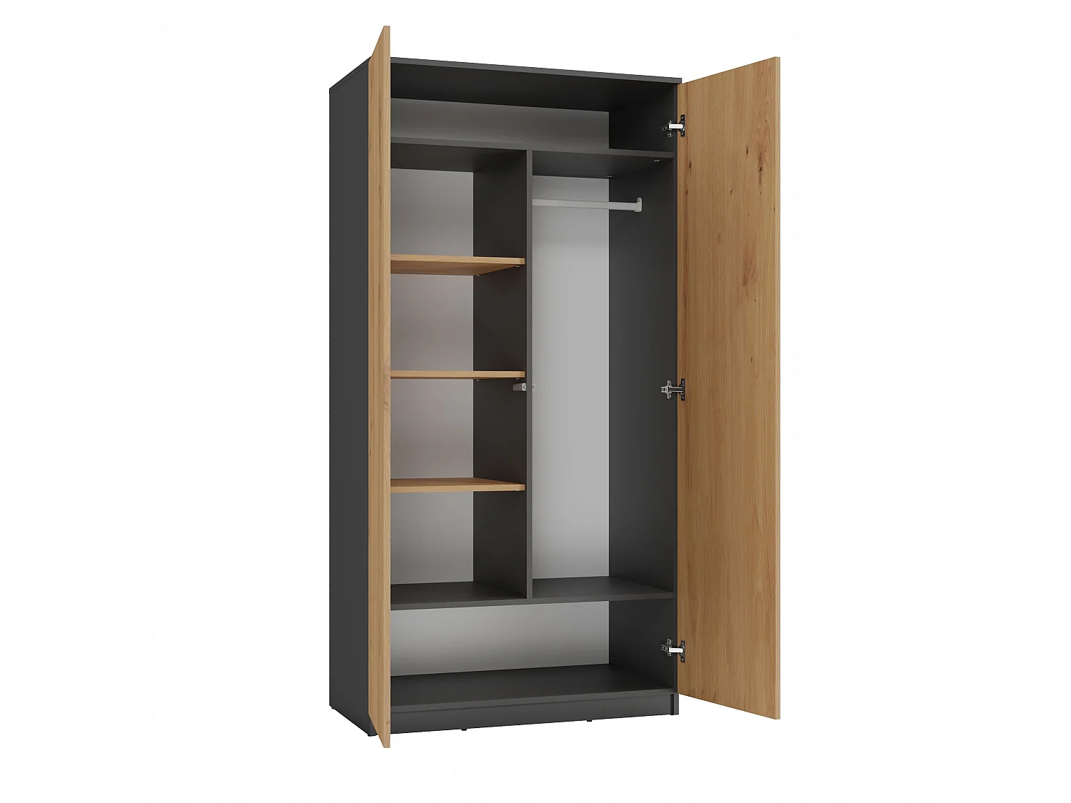 Armadio 2 ante 90x180 cm rovere/antracite AT9