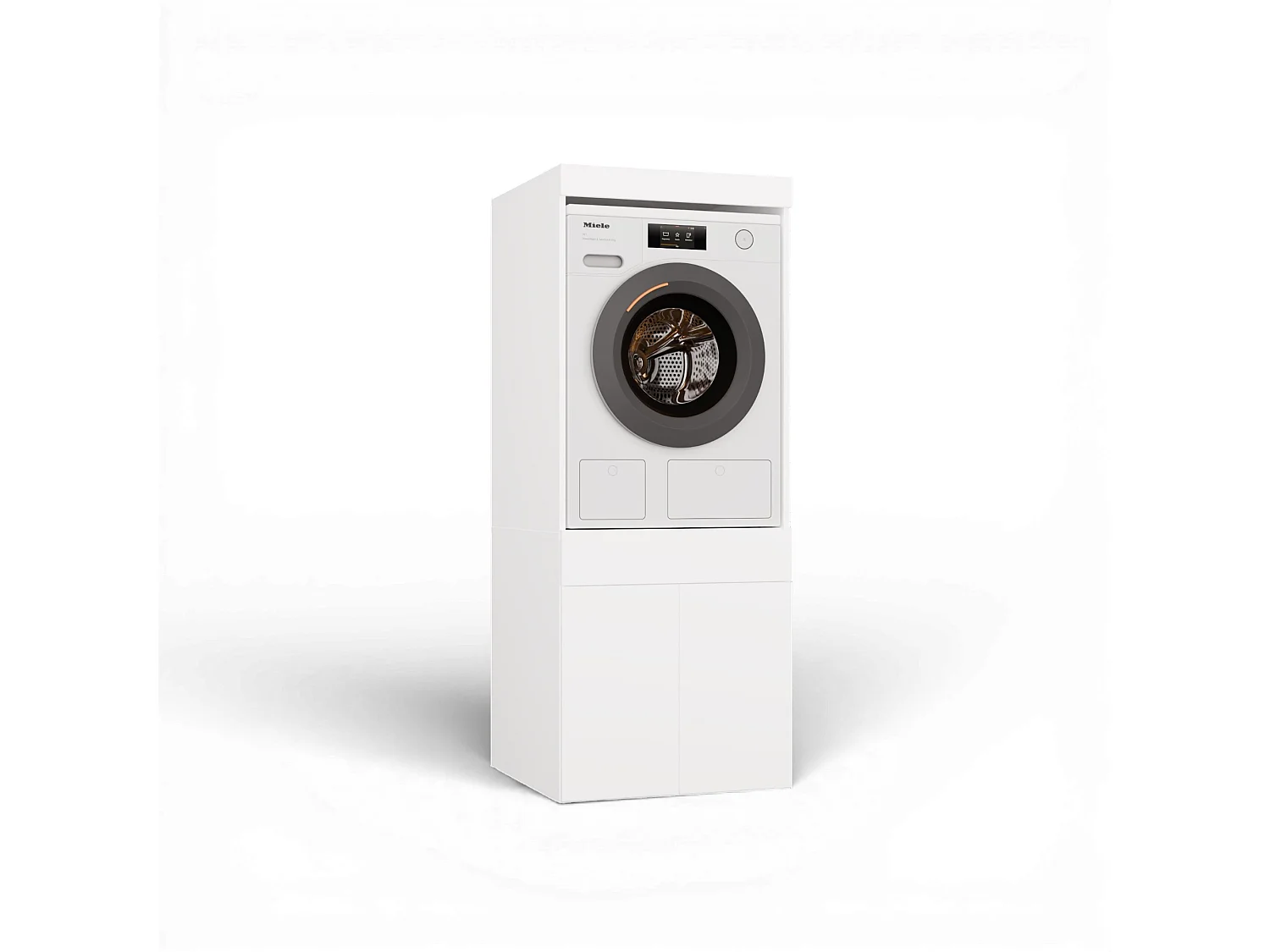 Mobile lavatrice 64,5x162,5 cm con cassetto e ante bianco MLT4