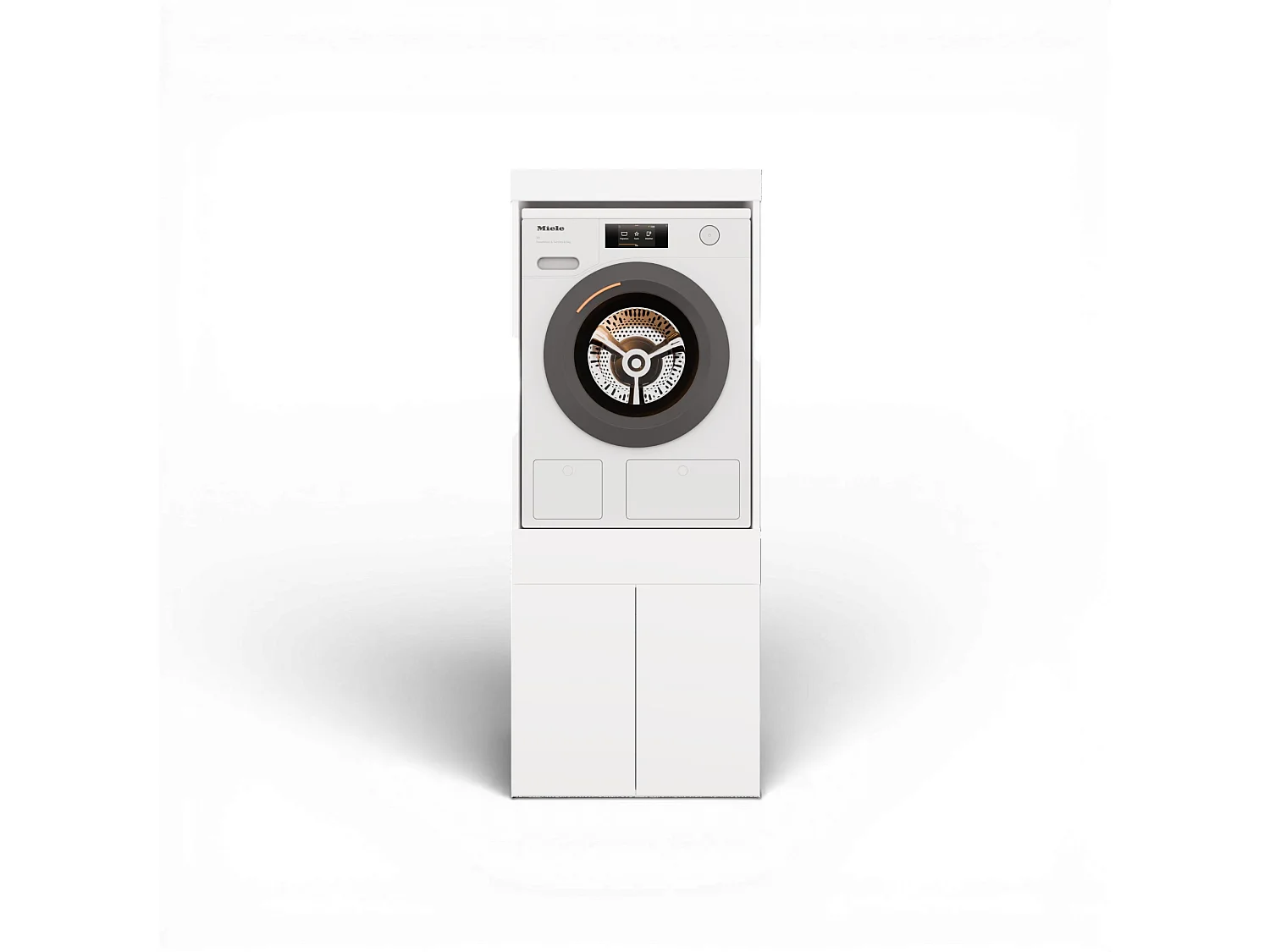 Mobile lavatrice 64,5x162,5 cm con cassetto e ante bianco MLT4
